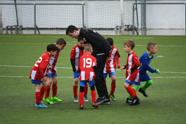 children playing soccer